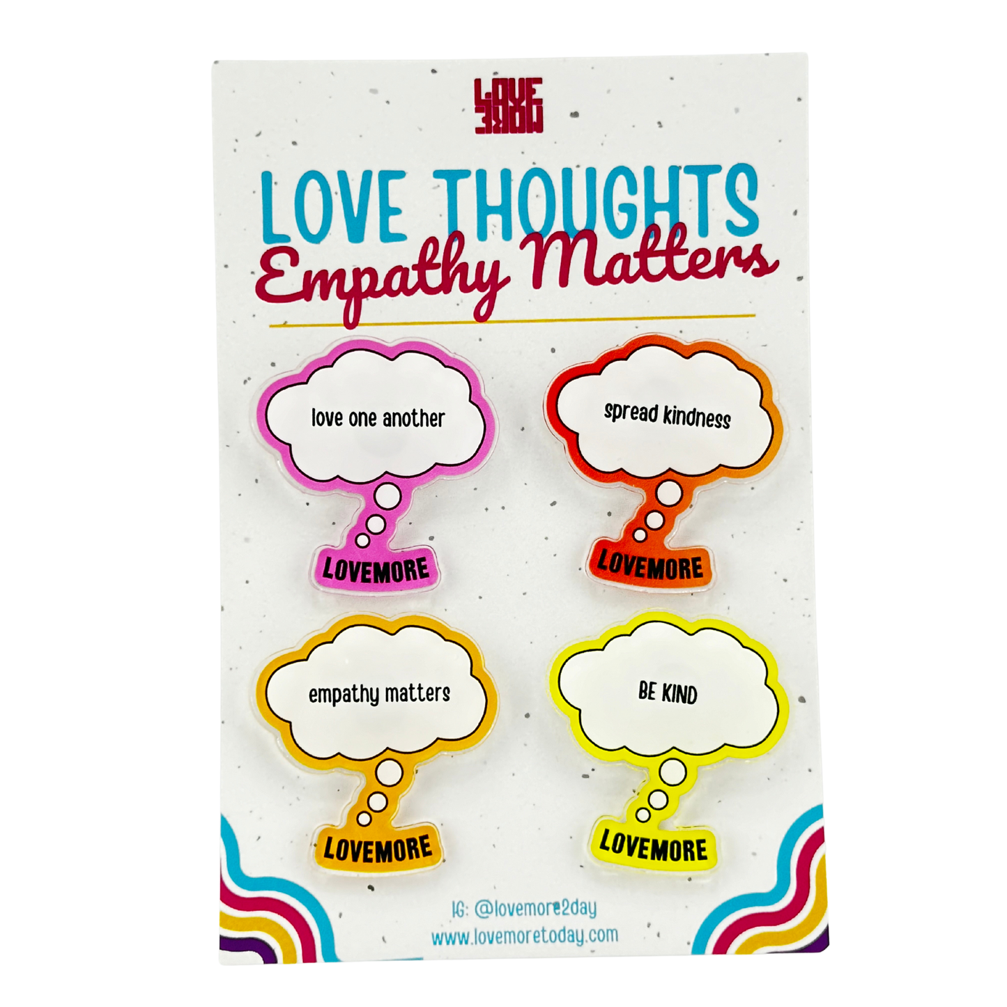 PIN BADGES: LOVE THOUGHTS Mental Health 4-Pack Bundle