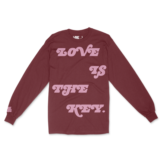LOVE IS THE KEY (MAROON) Long-Sleeve Unisex T-Shirt